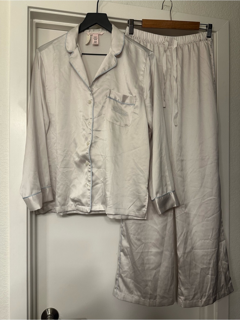 Victoria's Secret White Bride Satin Pajama Set